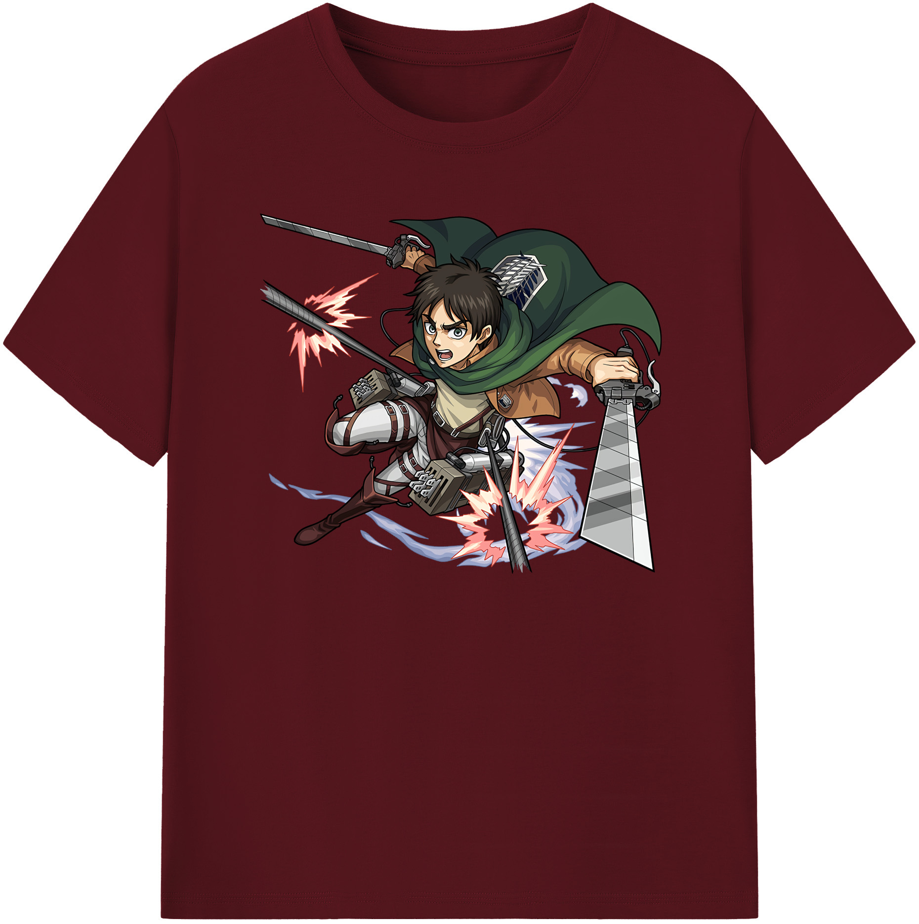 （画像用） 進撃の巨人 エレン･イェーガー Attack on Titan Eren Jäger 綿100％半袖Tシャツ（フロントプリント）